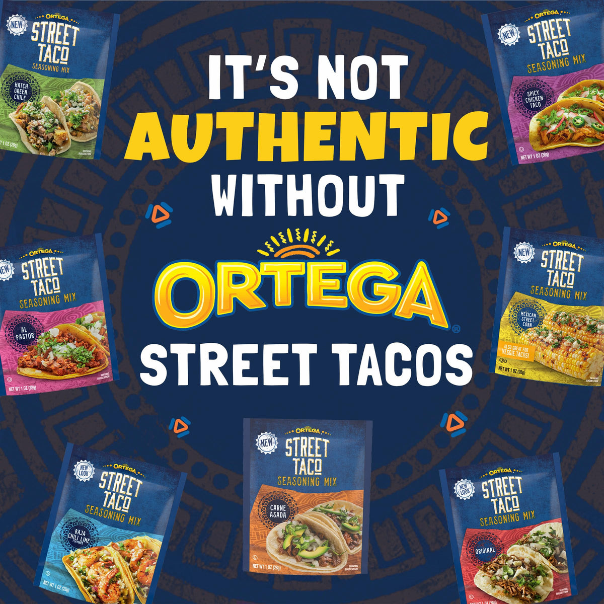 Street Taco Seasoning Mix by Ortega – 1 Ounce (Pack of 12), Pack of 12, Model 1188424