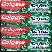 Colgate MaxFresh Fluoride Toothpaste, Clean Mint, 4 Pack, 6.3 oz