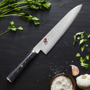 Kaizen 8-Inch Chef's Knife by MIYABI – 8", Steel, Black with Red Accent, Model 34183-203