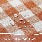 Softalker Gingham Tablecloth with Fringe, Orange Plaid, 55 x 84 Inch
