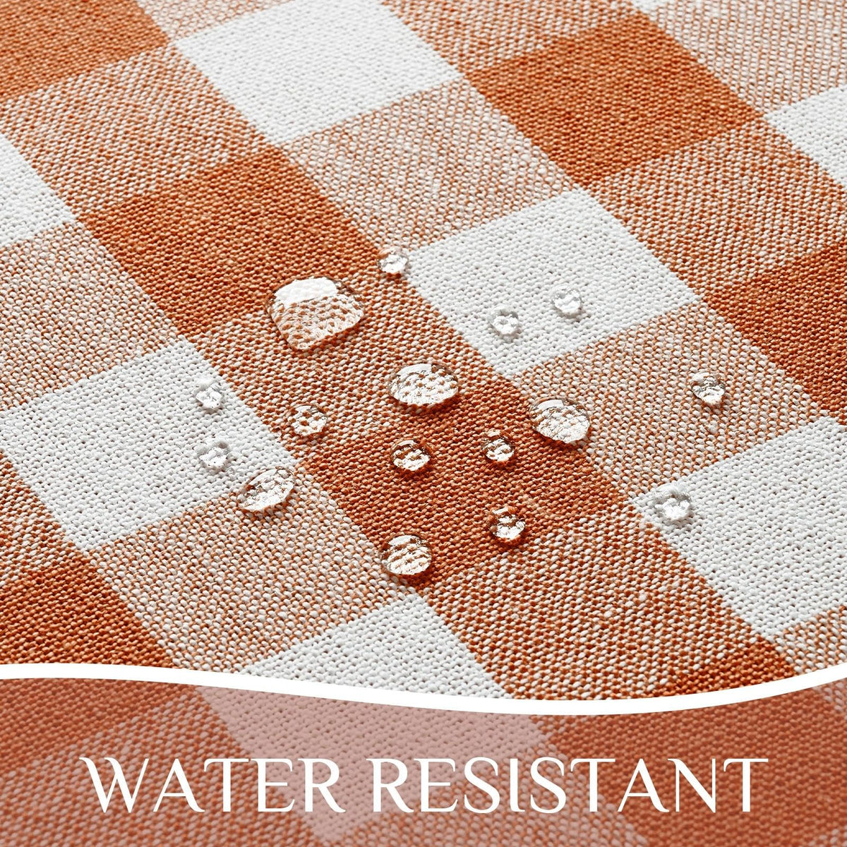 Softalker Gingham Tablecloth with Fringe, Orange Plaid, 55 x 84 Inch