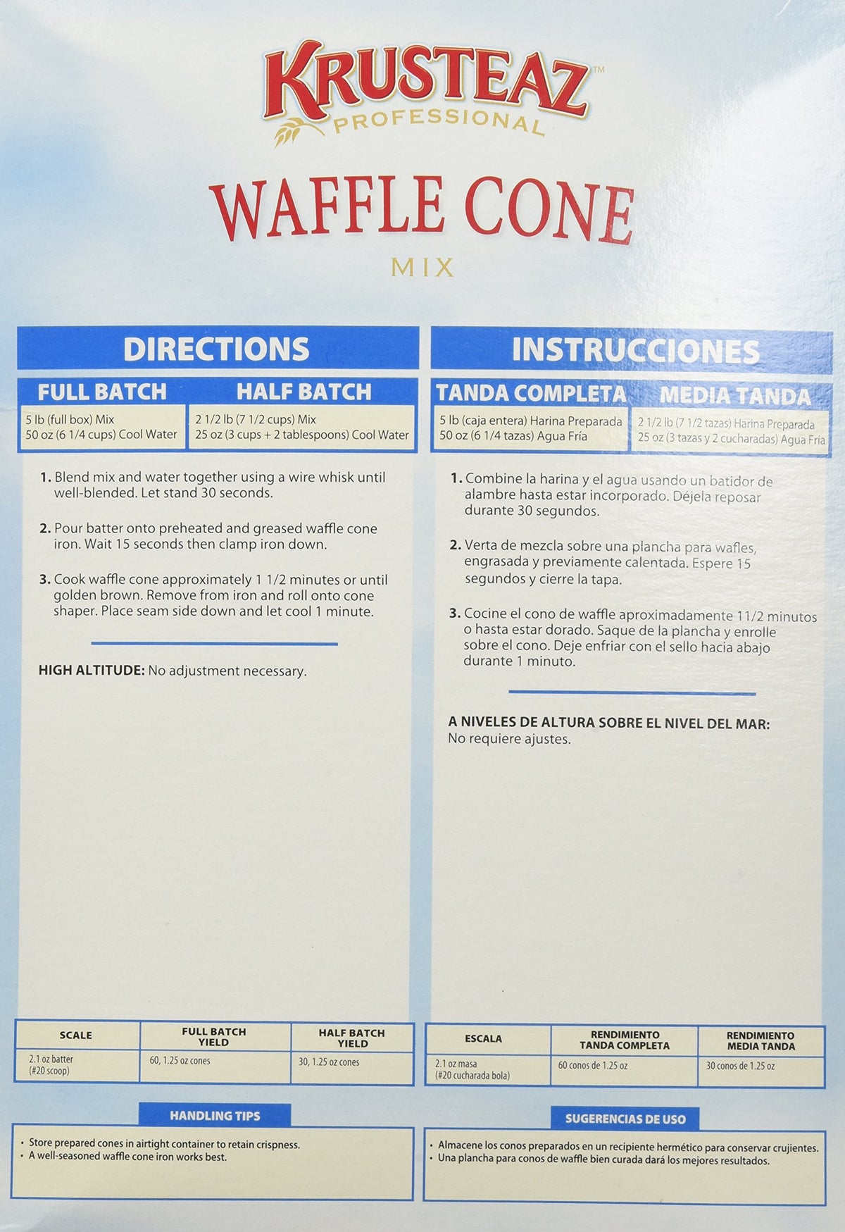 WAFFLE CONE Mix 5lb (2 Bags) Restaurant Quality by Krusteaz – 80 Ounce (Pack of 2), Pack of 2, Model 041449100500x2