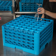 CFS RG49-414 OptiClean 49 Compartment Glass Rack with 4 Extenders by Carlisle FoodService Products – 10.3", Glass, Carlisle Blue, Model CARG49-414000-B01001