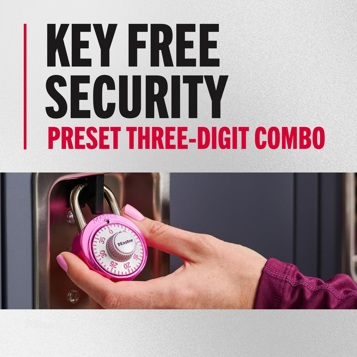Locker Lock Combination Padlock by Master Lock – 1 Pack, Plastic, Pink, Model 1530DPNK
