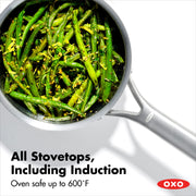 OXO 1.5QT & 3.57QT Chef's Pans with Lids / 1.5QT and 3QT Saucepan Pot Set with Lids / Silver Chef's Pans