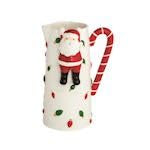 Mud Pie Santa Pitcher, Stoneware, 60 Ounces