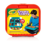 Create 'N Carry Travel Art Set for Kids (75pcs) by Crayola – 1 Count (Pack of 300), Pack of 300, Model 04-6814
