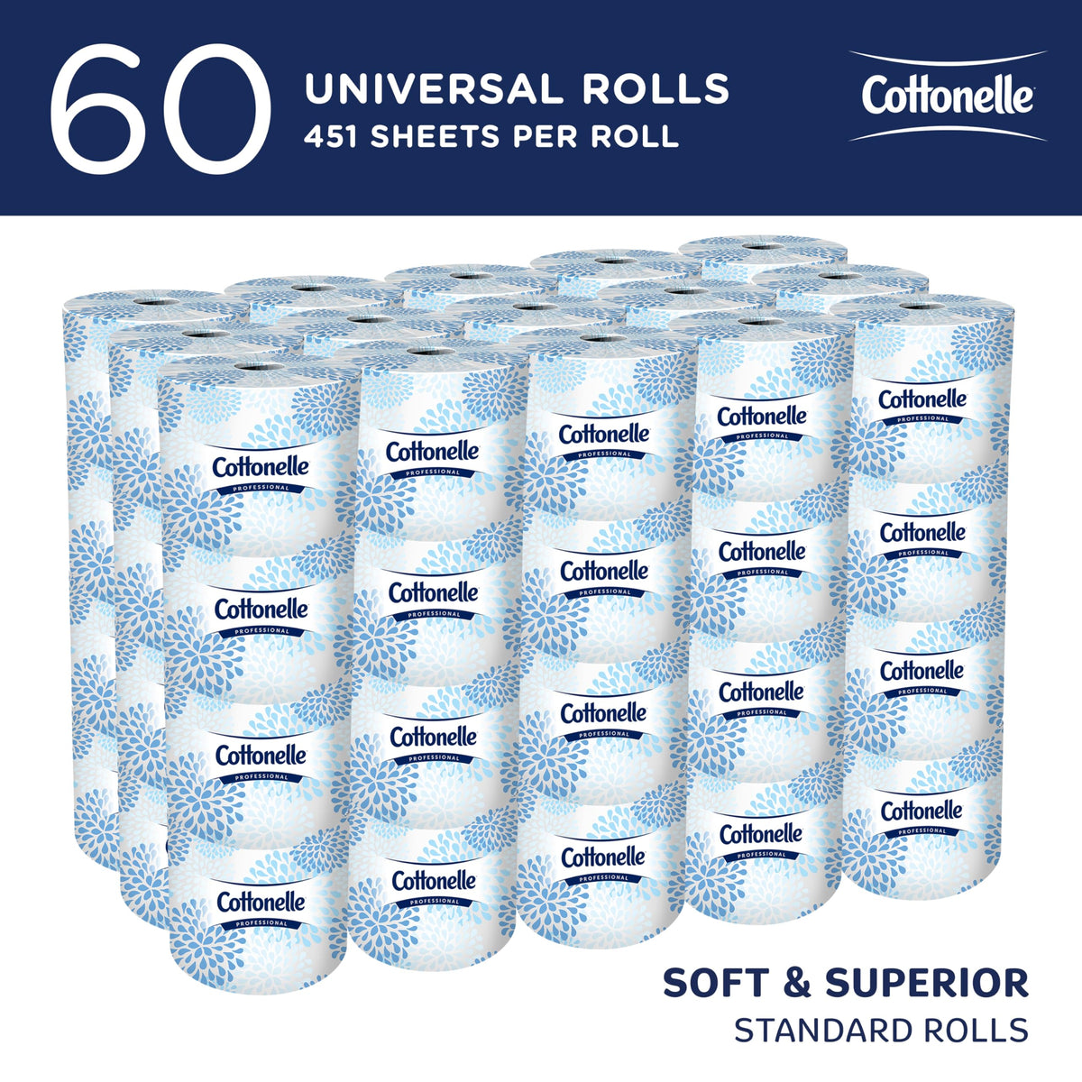Cottonelle Professional Standard Roll Toilet Paper – Bulk, 60 Rolls (17713)