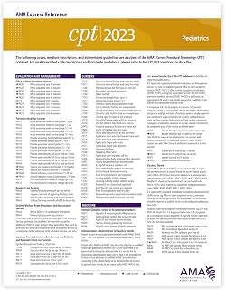 Pediatrics (CPT 2023 Express Reference Coding Card)