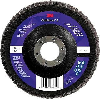 3M Cubitron 3 Flap Disc, 1169F, 40+, T29, Conical, 4-1/2 in x 7/8 in