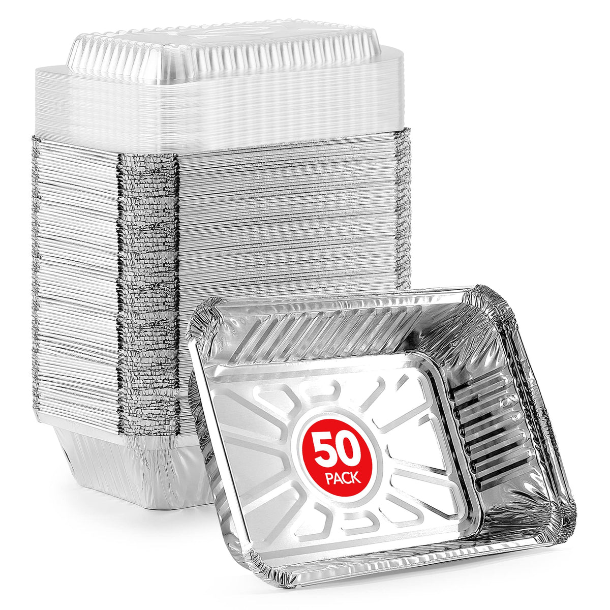 Stock Your Home 2 lb / 50 Pack / Silver Disposable Cookware