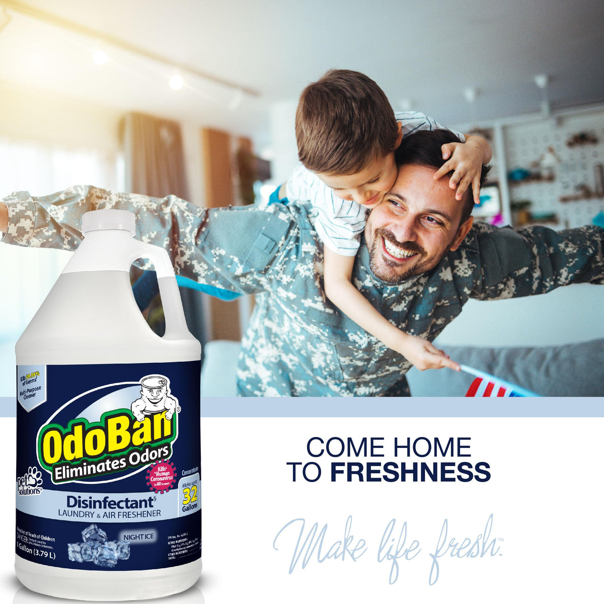 Disinfectant Concentrate and Odor Eliminator by OdoBan – 128 Fl Oz (Pack of 1), Clear, Model 911901