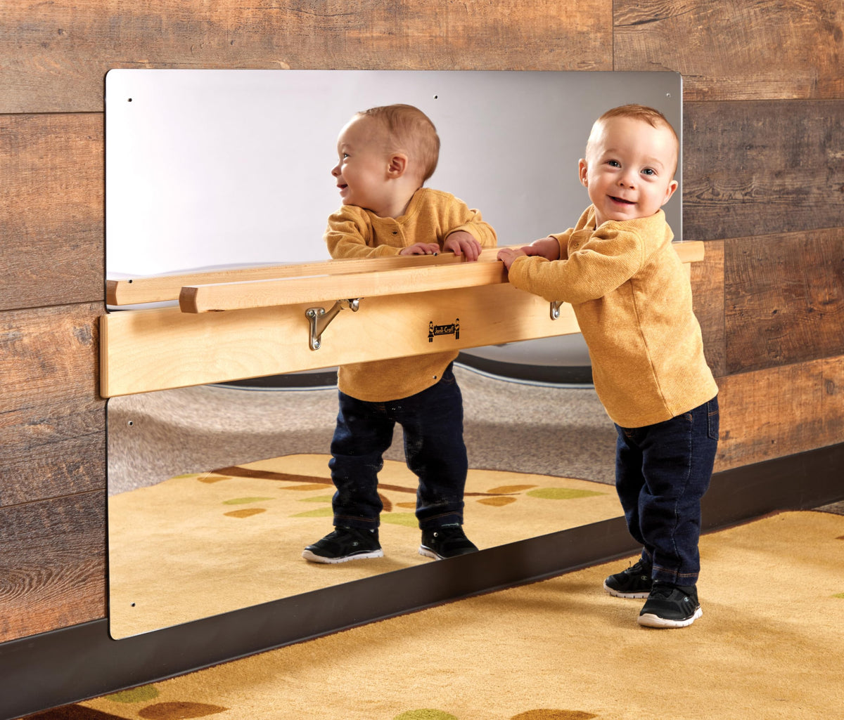 Infant Coordination Mirror Brown by Jonti-Craft – 27.5"L x 48"W, Wood, Brown, Model 0619JC
