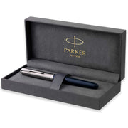 Official Hoodie 51 Fountain Pen F Fine Point Luxury Brand Gift Midnight Blue CT with Converter Nib Stainless Steel Palladium Finish Genuine Import by Parker – Model 2153508Z