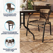 Flash Furniture Dark Brown / Set of 2 / Contemporary Patio Dining Chairs