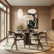 Weiss - Mid-Century Modern Wenge Round Dining Table by Limari Home – Rubberwood, Wenge, Model LIM-85576