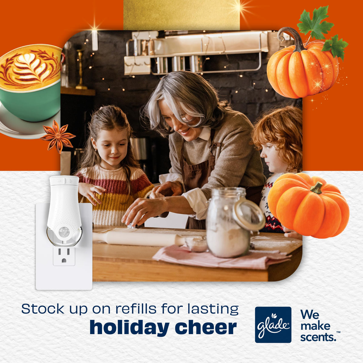PlugIns Starter Kit by Glade – 1.34 Fl Oz (Pack of 1), Orange, Model 397243