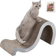CSR1013E Kona 27" Modern Cardboard Double-Sided Wave Cat Scratcher with Catnip, Fog