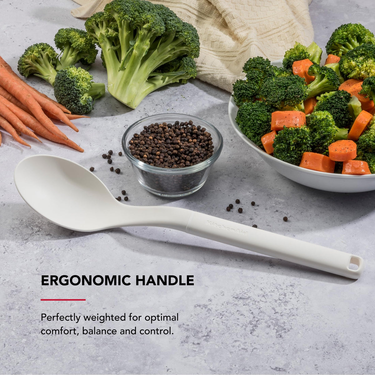 KitchenAid Porcelain White / 13.6-Inch / Everyday Cooking Spoons