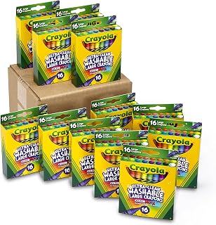 Crayola Ultra Clean Washable Large Crayons, Bulk School Supplies, 12 Packs of 16 Count