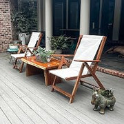 Buffalo Tools AWFDC: Acacia and Canvas Folding Arm Chair