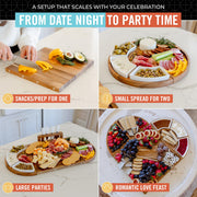 The Elite Snacker Charcuterie Board Set, Acacia Wood Magnetic, Large