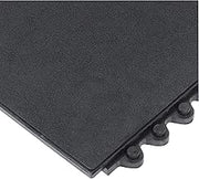 24/Seven Solid GR Anti-Fatigue Interlocking Rubber Floor Tile - Black. 36" W x 36" L x 5/8" Thickness. Grease Resistant Natural Rubber. Modular. Industrial/Commercial Use (570.58x3x3GRBK)