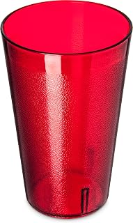 Carlisle FoodService Products Stackable Tumbler Plastic Tumbler with Pebbled Exterior for Restaurants, Catering, Kitchens, Plastic, 34.9 Ounces, Ruby