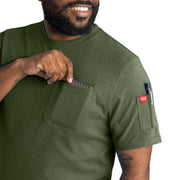 Men's Short Sleeve Heavyweight Slim Fit Cotton T-Shirt by Red Kap – Cotton, Heather Dark Forest, Model S5K6HD SS S