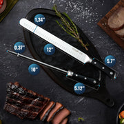 Cutluxe Carving Knife Set, 12 Inch Brisket Slicer With 10 Inch Honing Rod, Brown
