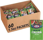 Kraft Fat Free Dressing, 60 per case, Italian, 1.5 oz. Packets | Fat-Free Salad Dressing with Robust, Classic Flavor, Herbaceous & Tangy, Single-Serve Packets for Restaurants & Cafeterias