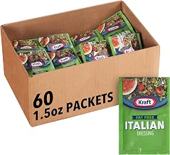 Kraft Fat Free Dressing, 60 per case, Italian, 1.5 oz. Packets | Fat-Free Salad Dressing with Robust, Classic Flavor, Herbaceous & Tangy, Single-Serve Packets for Restaurants & Cafeterias