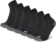 Champion Men's Cushioned Quarter Socks 6-Pack - Moisture-Wicking Athletic Ankle Socks with Arch Support (Sizes 6-12)