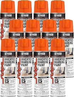Seymour Stripe 6-Series Inverted Ground Marking Paint (17 oz) - Case of 12 (Fluorescent Orange)