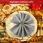 Outus Christmas Tree Napkin Rings, Set of 12, Green with Rhinestones