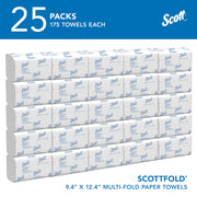 Scott Professional Scottfold Paper Towels – Bulk, 25 x 175 Sheets (01980)