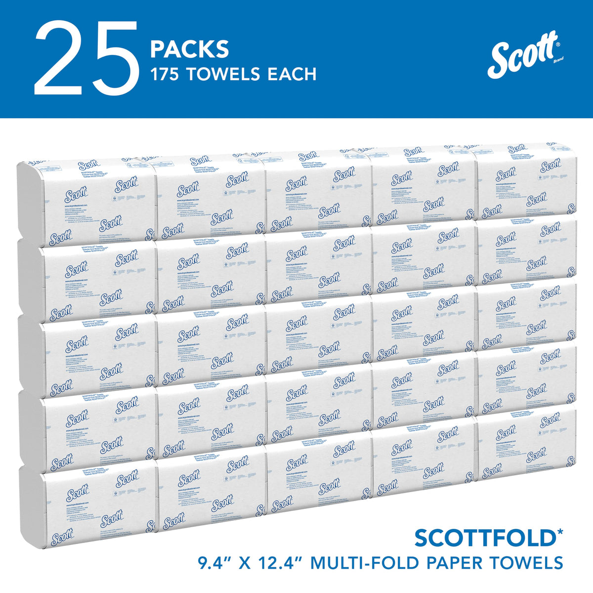 Scott Professional Scottfold Paper Towels – Bulk, 25 x 175 Sheets (01980)