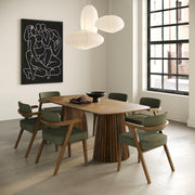 Sacks - Mid-Century Modern Herringbone Walnut Dining Table by Limari Home – Rubberwood, Walnut, Model LIM-85577