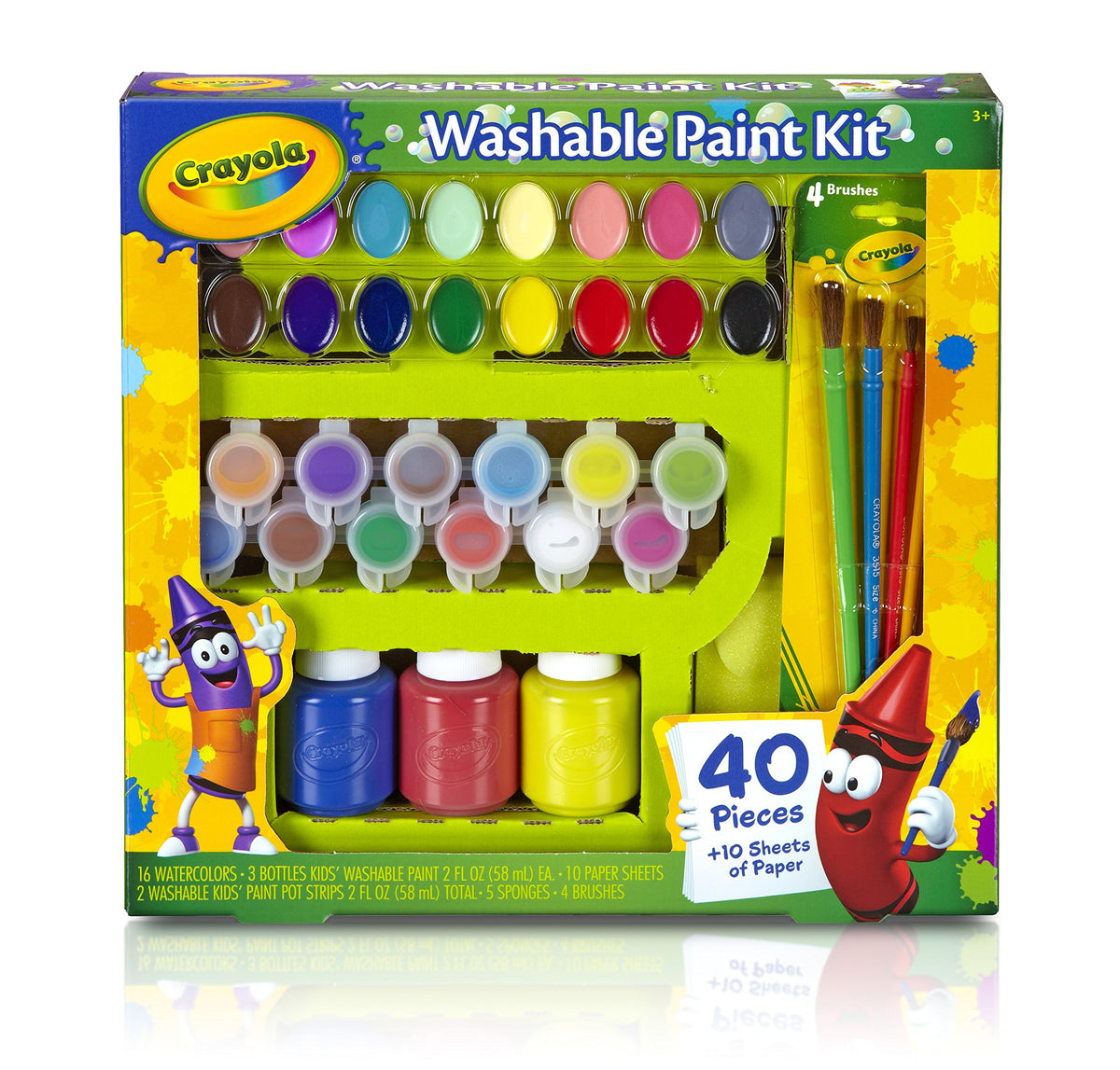 Washable Paint Kit by Crayola – CRAYONS, Black,Green,Purple, Model 54-0155