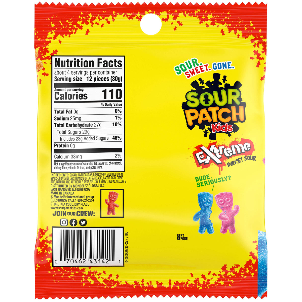 Sour Patch Kids ASSORTED / 4 Ounce (Pack of 1) / 1 Sour Candy