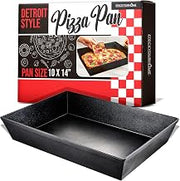 10x14 Detroit Style Pizza Pan by Stock Your Home – 14x10x2.5 inches, 39.0 fluid_ounces, Aluminum, Black