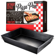 10x14 Detroit Style Pizza Pan by Stock Your Home – 14x10x2.5 inches, 39.0 fluid_ounces, Aluminum, Black