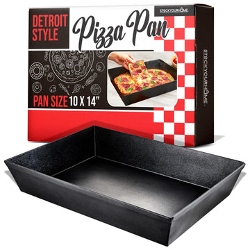 10x14 Detroit Style Pizza Pan by Stock Your Home – 14x10x2.5 inches, 39.0 fluid_ounces, Aluminum, Black
