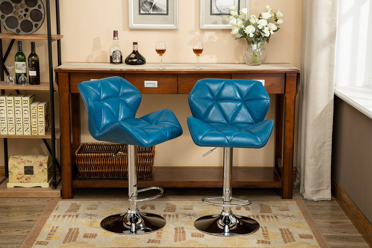 Roundhill Furniture Blue / 20.5" W X 20.63" D X 35" - 43.25" H / Contemporary Barstools