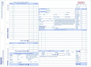 Rediform Speediset Four-Part Auto Repair Form, Four-Part Carbonless, 11 x 8.5, 50 Forms Total