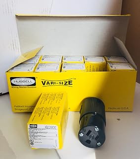 Hubbell HBL5269CM2 All Black Female Edison Connector- 15a 125v (10 Pack)
