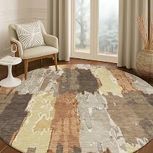 Addison Rugs Chantille ACN2697 Brown 8' x 8' Indoor/Outdoor, Machine Washable, Easy Clean, Non Shedding, Bedroom, Living Room, Dining Room, Kitchen, Patio Round Rug