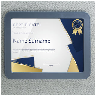 Verticalmate Certificate Holder by Officemate – Plastic, Gray, Model 29172