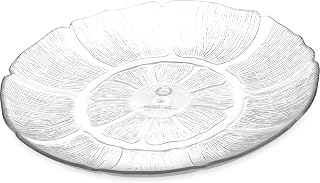 Carlisle FoodService Products Petal Mist Reusable Plastic Plate for Catering, Buffets, Restaurants, Polycarbonate (Pc), 9 Inches, Clear, (Pack of 36)