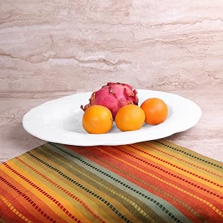 Elite Global Solutions M16OVRF-NW Oval Platter, 17 1/2" x 13" x 1 1/2" h., Melamine, White (Pack of 4)
